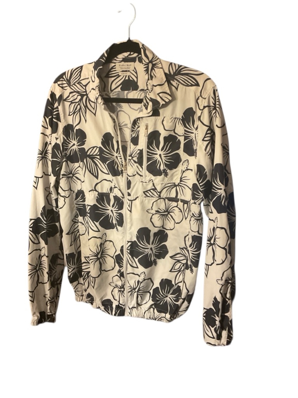 Zara Cream Jacket with Black Floral Print